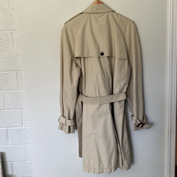 HUNTER LEATHER BUCKLE TRENCH COAT MEDIUM Double Breasted Raincoat Long J… - Picture 4 of 13